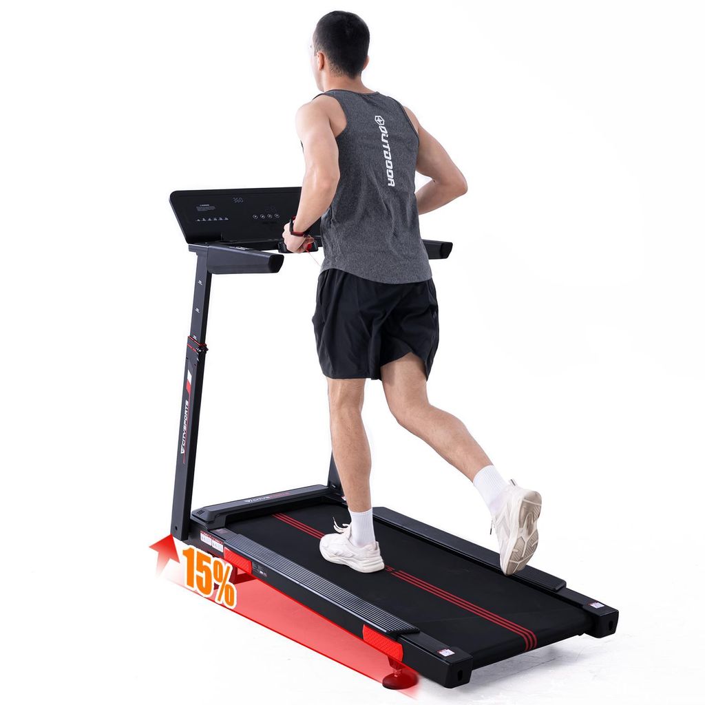 Laufband für zu Hause 1-15km/h, Elektrischer Winkellift 0-15% , 50*135cm Laufbereich ,Armlehnenhöhe in 4 Stufen verstellbar , mit app , bluetooth