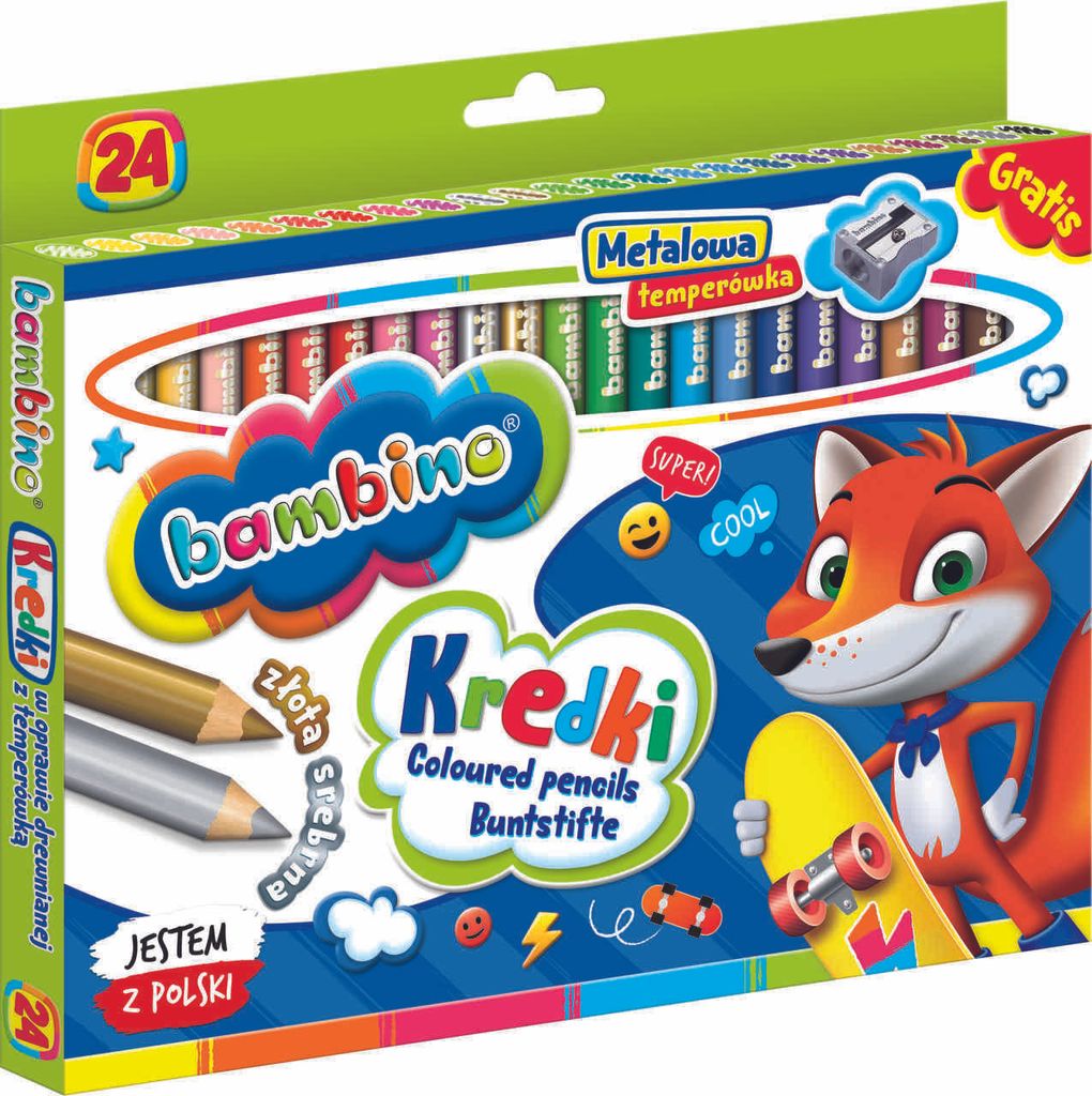Pastelli a matita JUMBO 24 colori in cornice di legno + Immagine del prodotto 