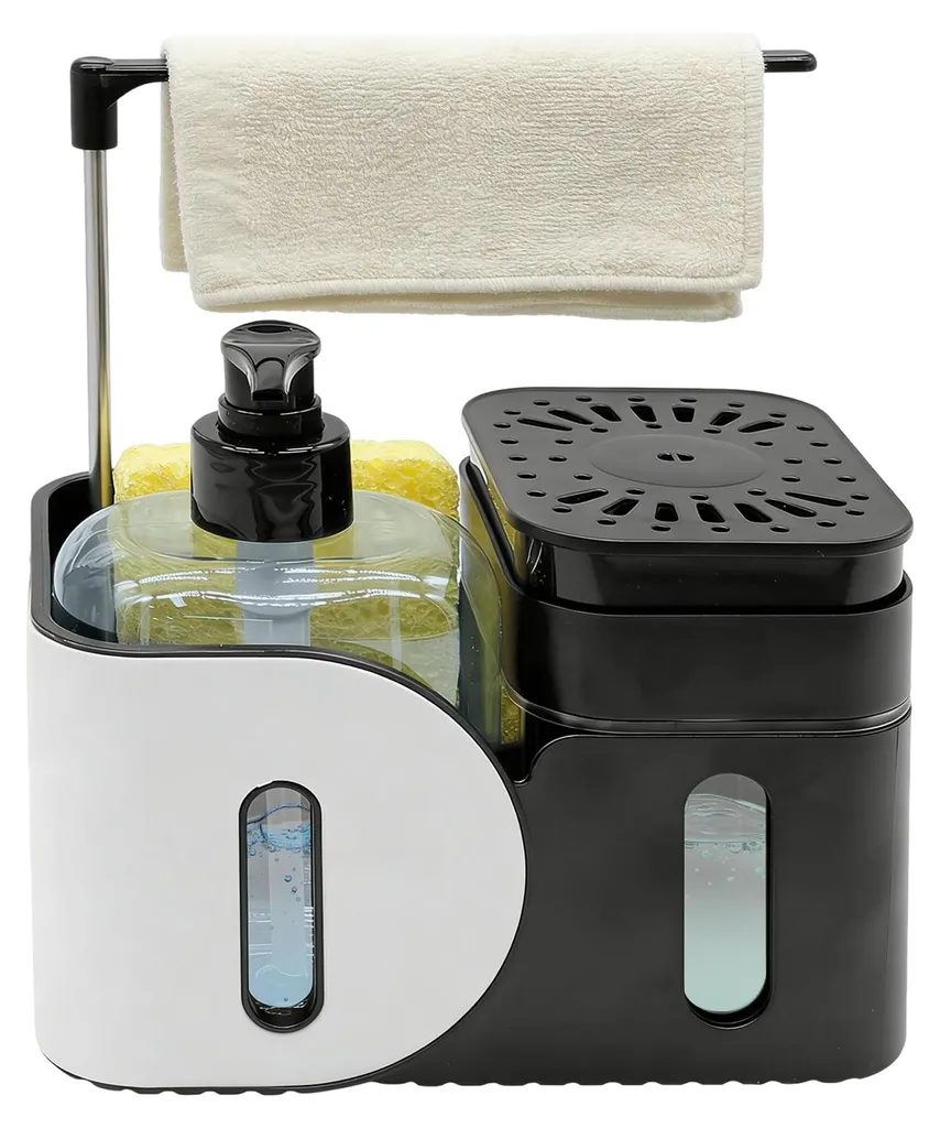 Pompe à savon liquide vaisselle cuisine avec base stable amovible 400ml