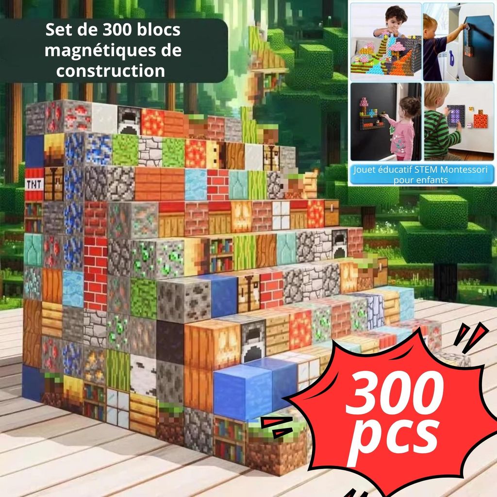 Set de 300 blocs magnétiques de construction – Jouet Image du produit 