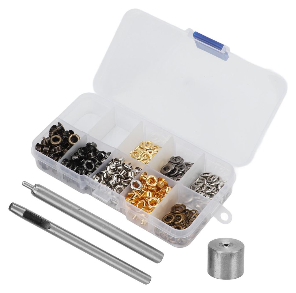 240 Stück ösen 4 mm DIY verzinnt praktisch klein 4 Farben Metallösen ösen Ornament Sets Werkzeugkasten