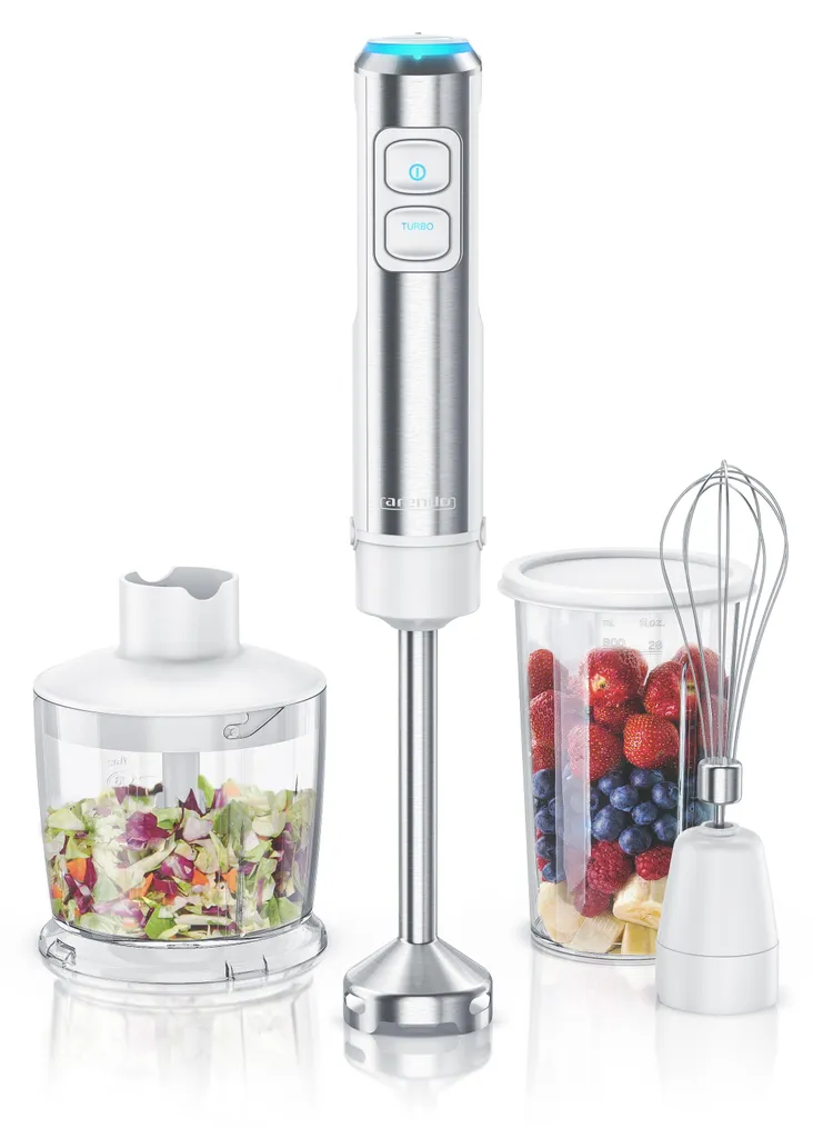 Mixeur Plongeant Turbo 1200W en Acier Inox avec Variateur de Vitesse