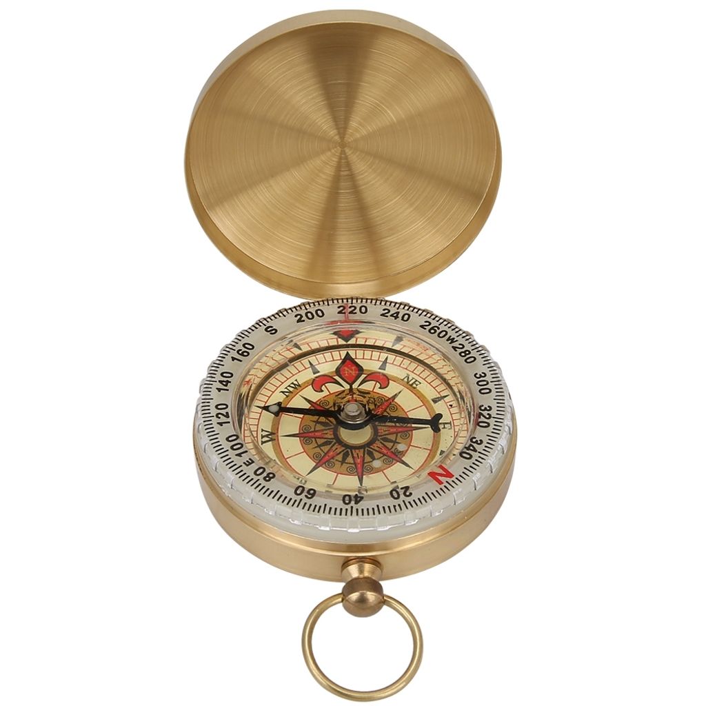 Taschenuhr-Typ aus Messing im Retro-Stil, leuchtender Produktbild 