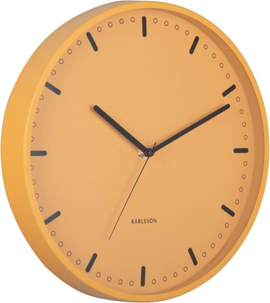 Karlsson - Wanduhr Cool Retro - Gelb - 30x30x30cm Produktbild 
