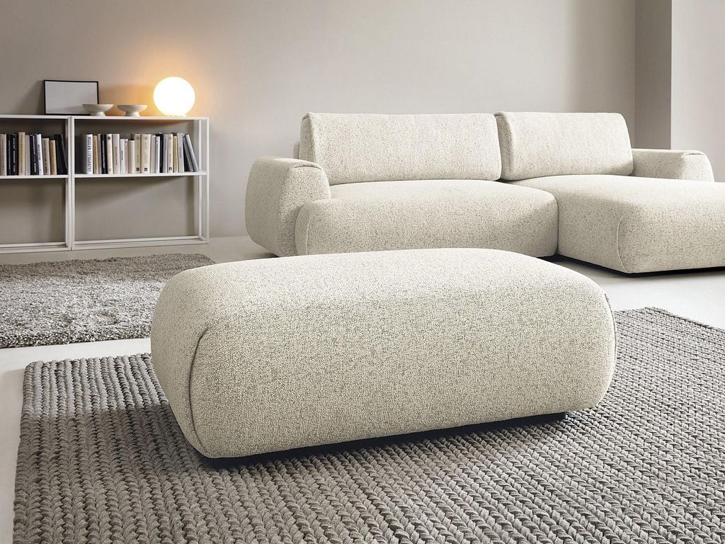 Sitzkissen mit beigem Melange-Bezug – MONELIA