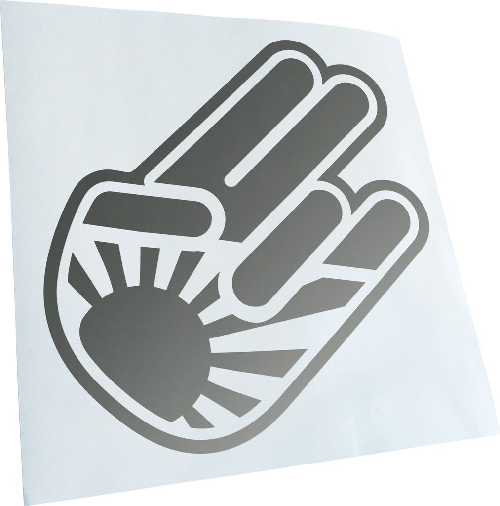 Kiwistar - Autoaufkleber - kleine Japan Shocker Hand Heckscheibenaufkleber - Aufkleber für Auto Kfz Fahrrad, LKW, Truck Mofa