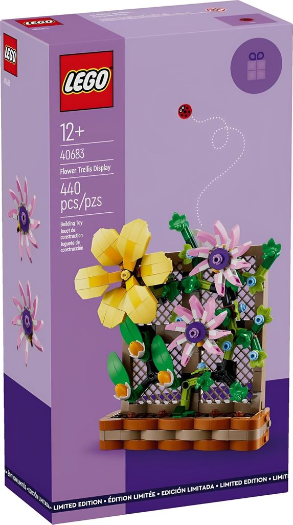 A Lego box showing a flower display.