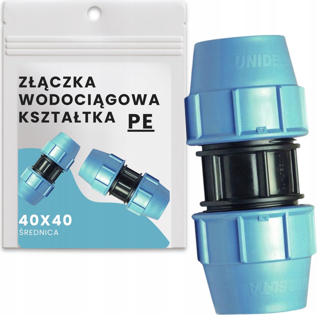 Unidelta Złączka Prosta PE 40x40 | Mufa Równoprzelotowa Zdjęcie produktu 