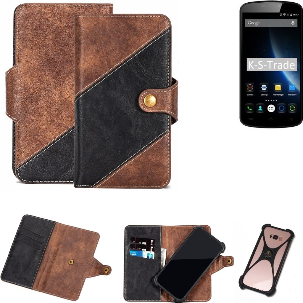 K-S-Trade Handy Hülle Schutz Hülle Schutzhülle Bookstyle Case kompatibel mit Doogee X6S Handy Cover Hülle Schutztasche 1x