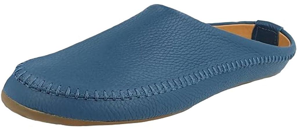 Haflinger Damen Hausschuh Herren Leder Ziernaht Gummisohle Produktbild 