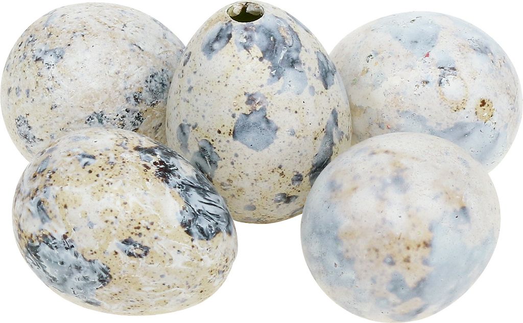 Wachteleier Weiß Marmoriert 3,5-4cm 50St - Deko Oster-Dekoration Tischdeko, 50 Stück