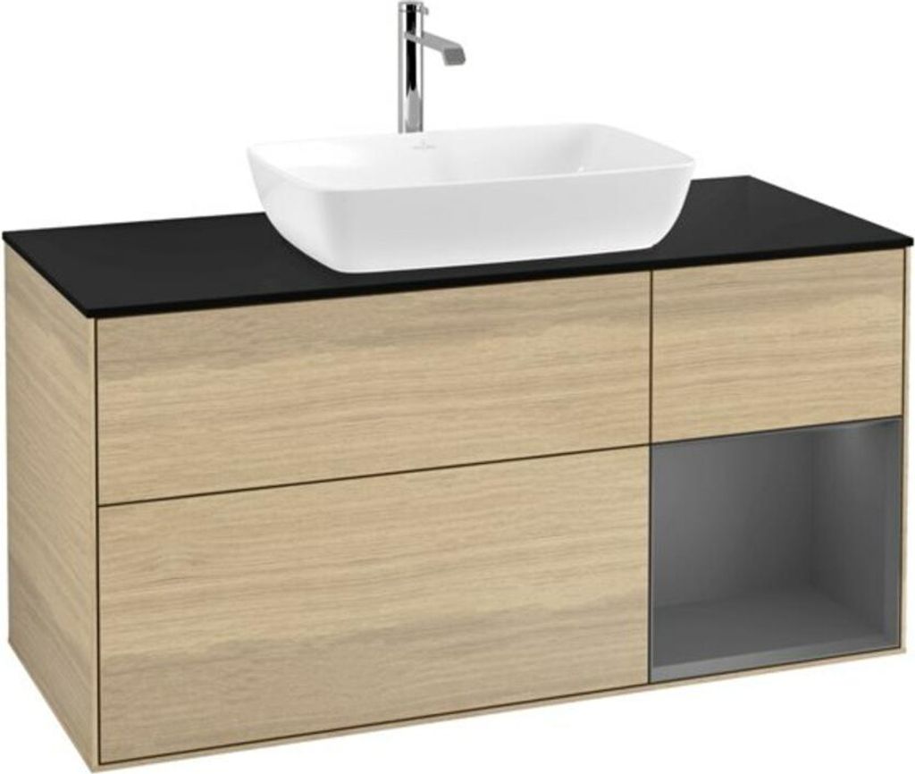 V&B Waschtischunterschrank Finion 120cm, Pl b m, Rg Anthrac. m Lac, Oa ven
