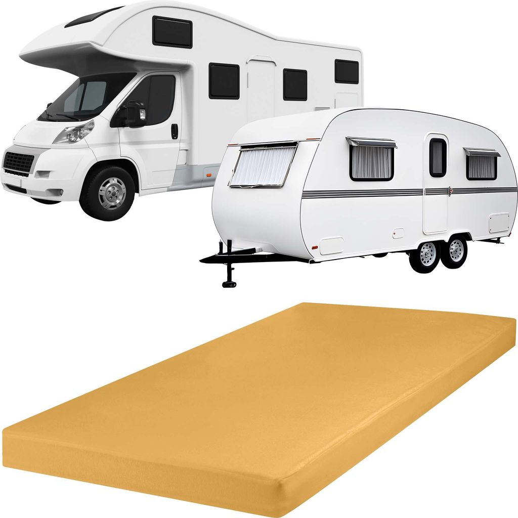 REDBEST Spannbettlaken Pittsburgh" für Wohnwagen, Wohnmobil und Boot gelb 140x200 cm - 160x200 cm"