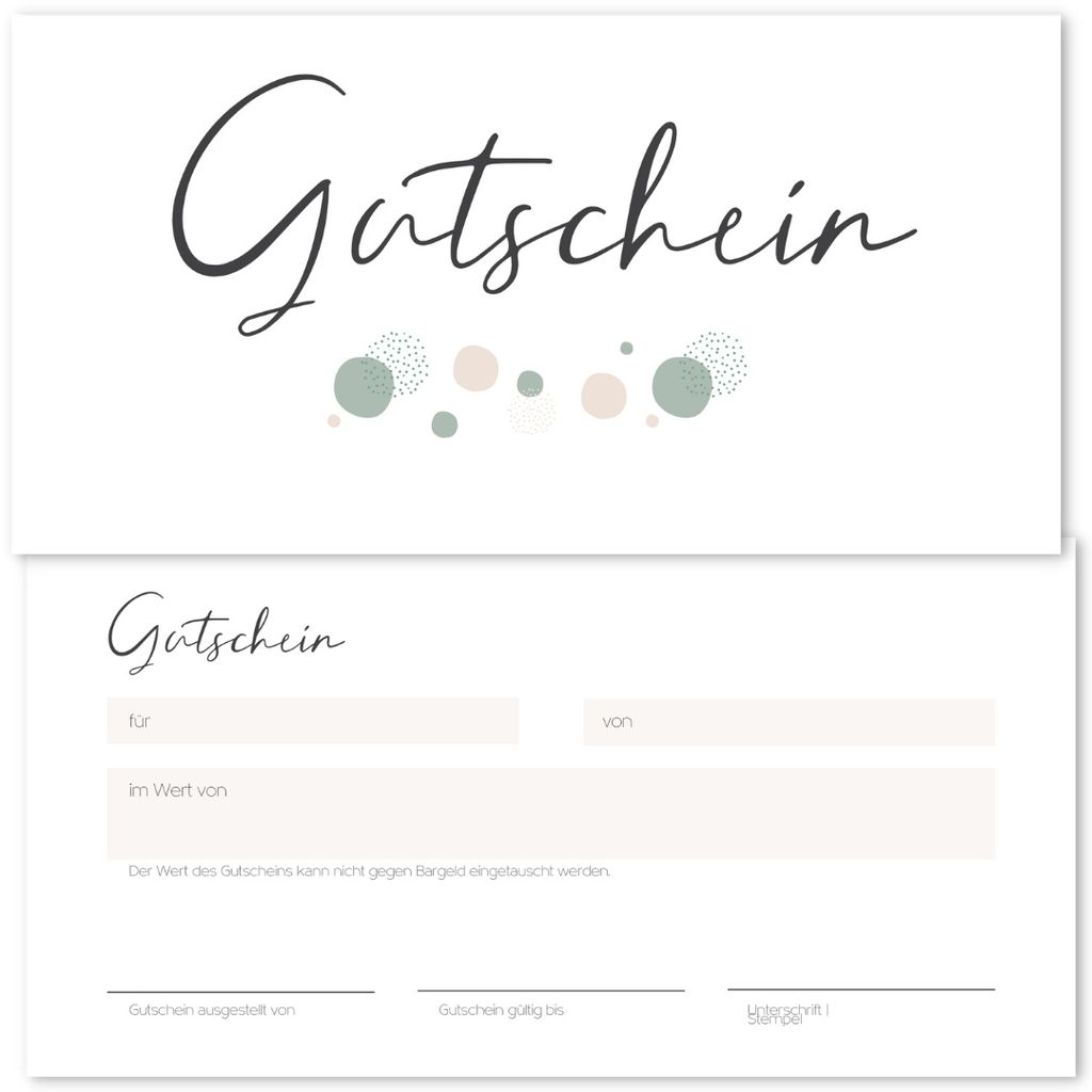 Blanko Gutscheine zum Ausfüllen (50 Stück) Set Gutscheinkarten, Geschenkgutschein für Nagelstudio, Friseur, Massage, Kosmetik | Punkte
