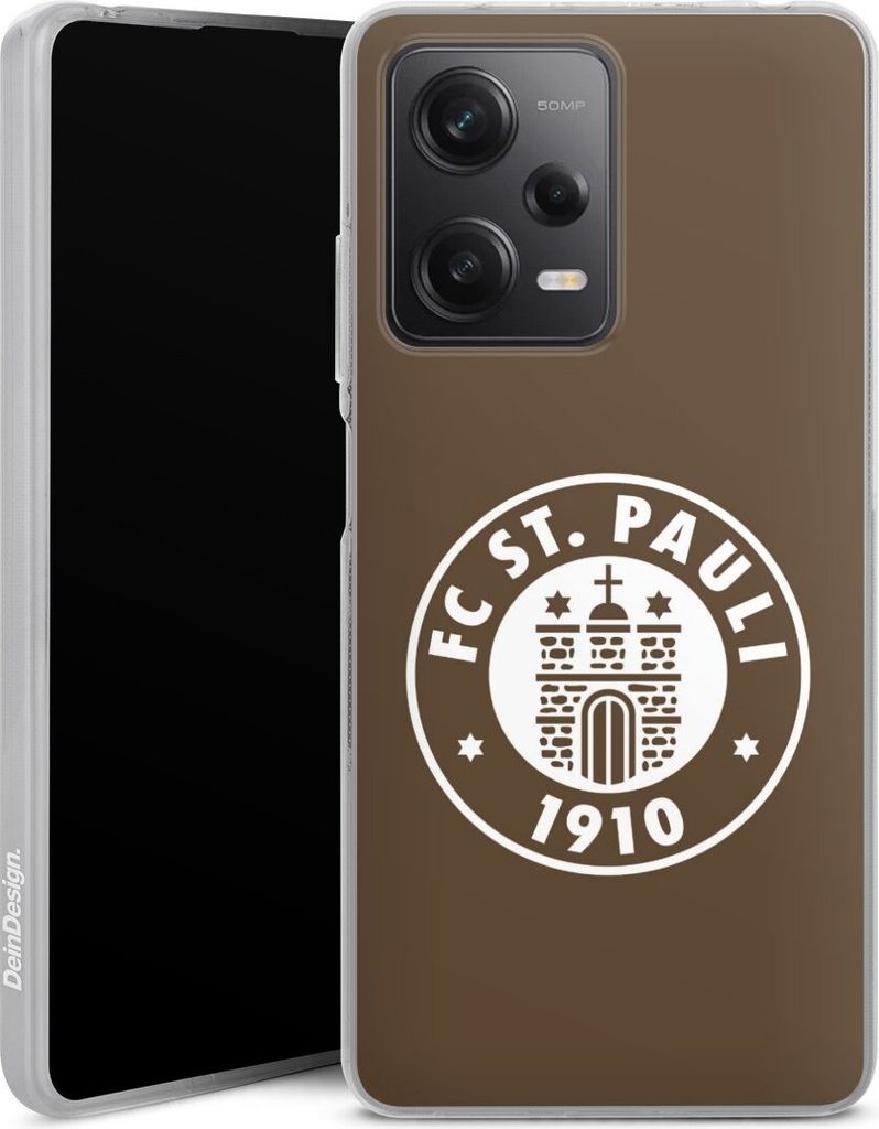 DeinDesign Handyhülle für Xiaomi Redmi Note 12 Pro 5G Silikon Hülle Case Smartphone Schutzhülle FC St. Pauli Offizielles Lizenzprodukt Wappen