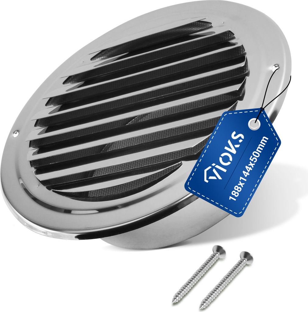 Lamellengitter Lüftungsgitter 150erR mit Insektenschutz für Dunstabzugshaube