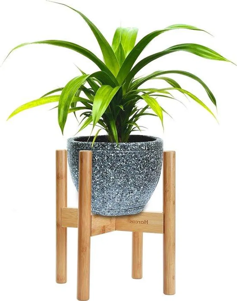 Support à plantes ajustable en bois contre les traces au sol