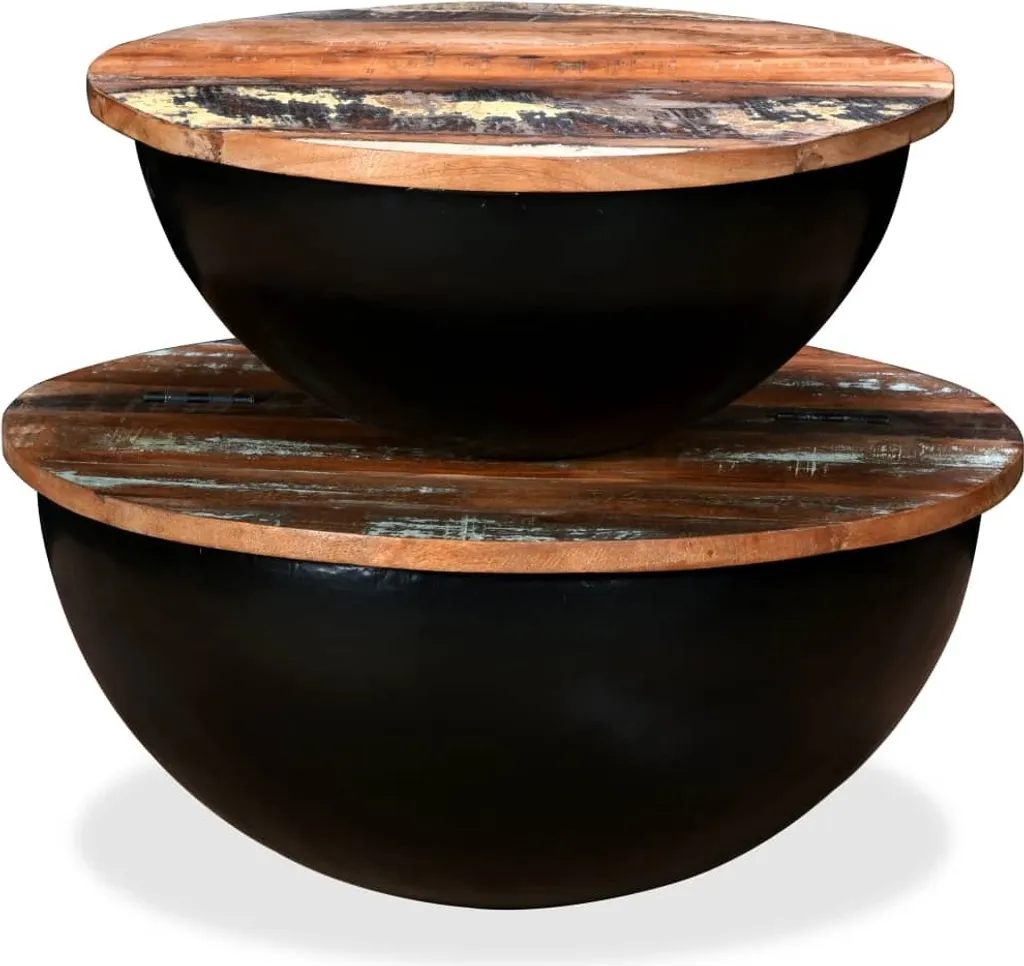 Tables basses de salon en bois massif noir pour décoration contemporaine