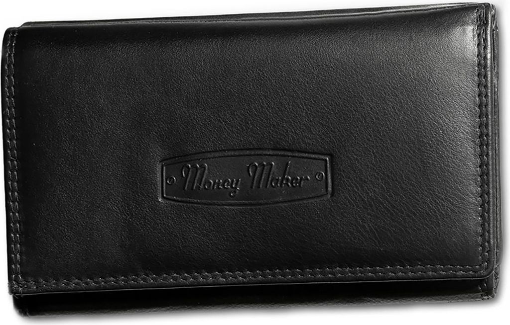 Money Maker echtes Leder Damen Kellnerbörse schwarz 13.5x4x10cm inkl. Feeanhänger D2OPJ702S