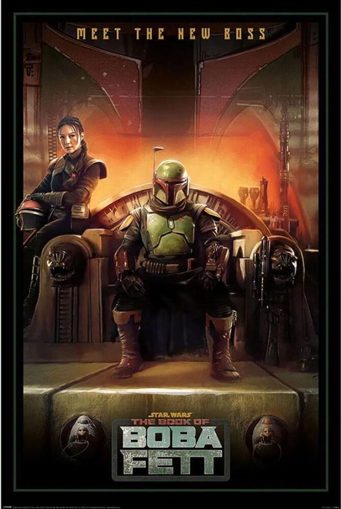 Star Wars: The Book Of Boba Fett - Poster "Meet The New Boss" TA9313 (Einheitsgröße) (Schwarz/Grau/Rot)