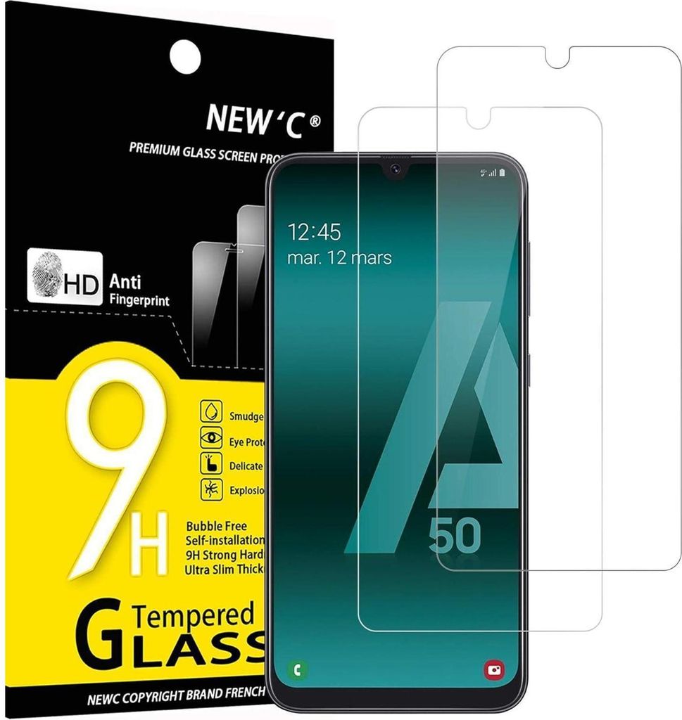 Panzer Schutzglas Samsung Galaxy A50 A50s 2er Pack 9H Härte Produktbild 