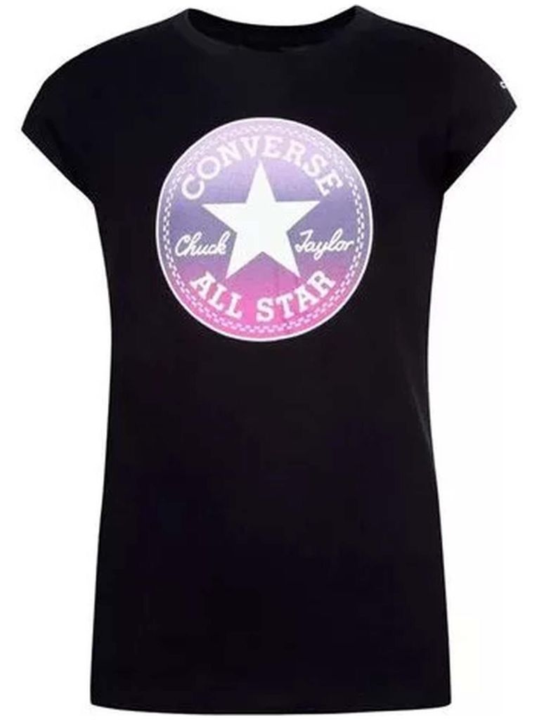 Kurzarm-T-Shirt für Kinder Converse Chuck Patch GFX Schwarz - 8-10 Jahre