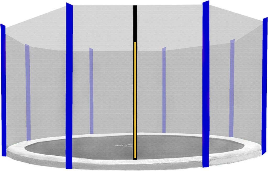 Aga Sicherheitsnetz für Trampolin 366 cm für 8 Stangen Schwarzes Netz / Blau