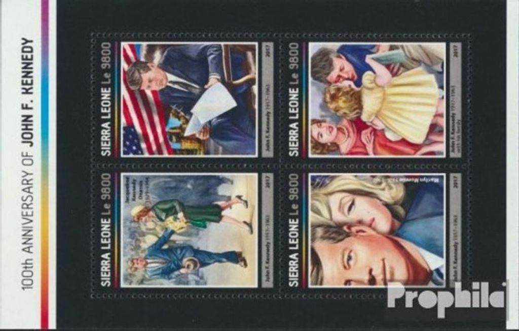 Briefmarken Sierra Leone 2017 Mi 8170-8173 Kleinbogen (kompl. Ausg.) postfrisch John F. Kennedy