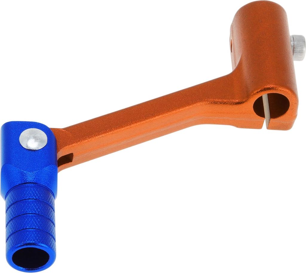 Faltbarer Motorrad-Schalthebel für Bosuer Cheetah aus Aluminiumlegierung Pedal-Schalthebelarm Oranger Hebel blau Kopf