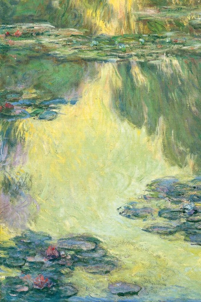 Claude Monet Bilder Leinwand-Bild Auf Keilrahmen | XXL-Wandbild Poster Kunstdruck Als Leinwandbild - Seerosen, 1907 (Grün-Gelb) (30 x 20 cm)