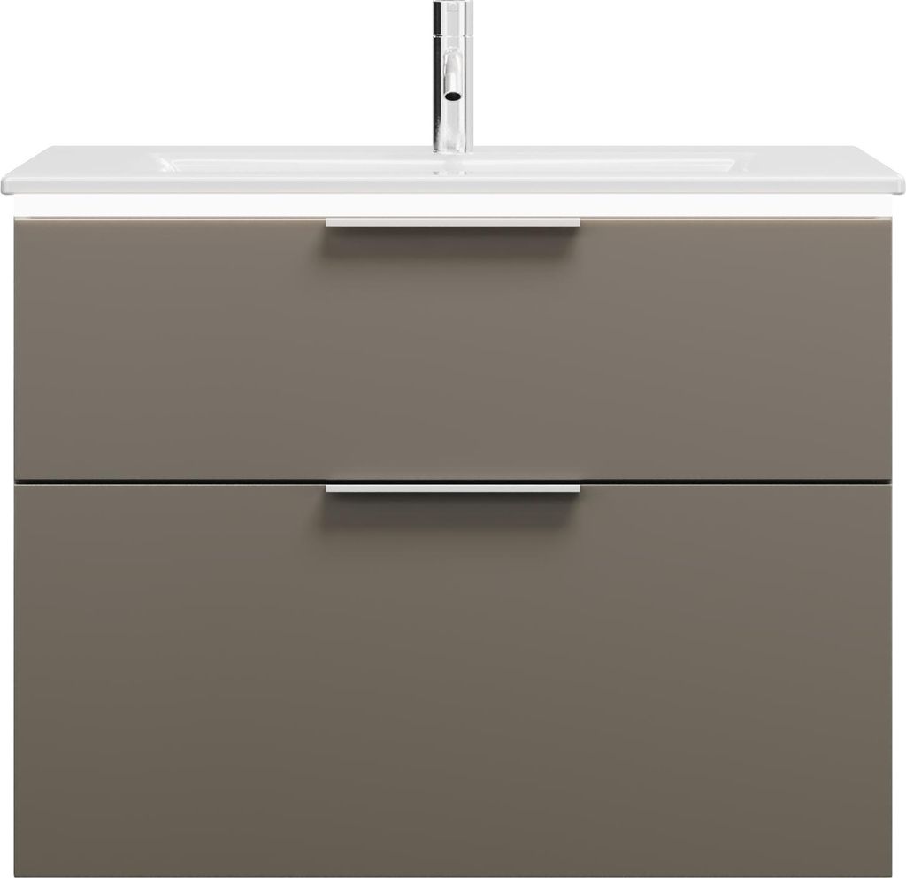 burgbad Eqio Slim Keramik-Waschtisch inklusive Waschtischunterschrank mit LED-Beleuchtung, 820x490x640mm, SHBU082F2010C0001G0146
