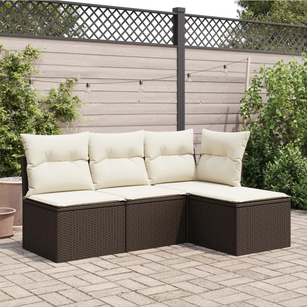 vidaXL Záhradná stolička s vankúšom hnedá 55x55x37 cm Poly Obrázok produktu 6