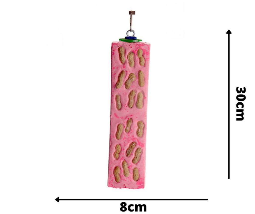 POLLY CACTUS NUTTY LONG XXL- Hängekaktus - Natürliches Mineral mit knackigen Nüssen für Großpapageien XXL