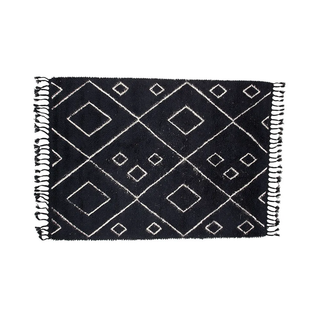 Tapis de Salon XXL David Noir 230x162 cm - Confort et Design Moderne