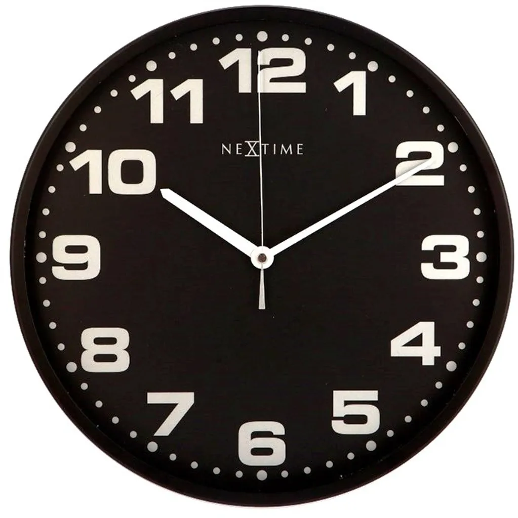Grande horloge murale ronde 35cm NeXtime Dash noire style industriel