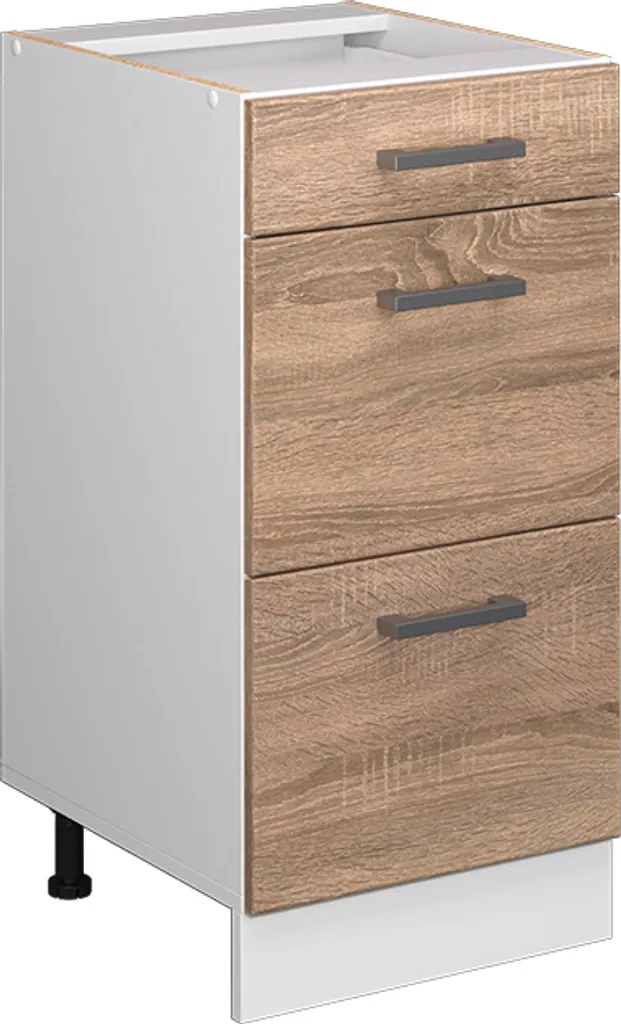 Modulo Base Cucina Vicco R-Line 40 cm Cassetti Sonoma Bianco