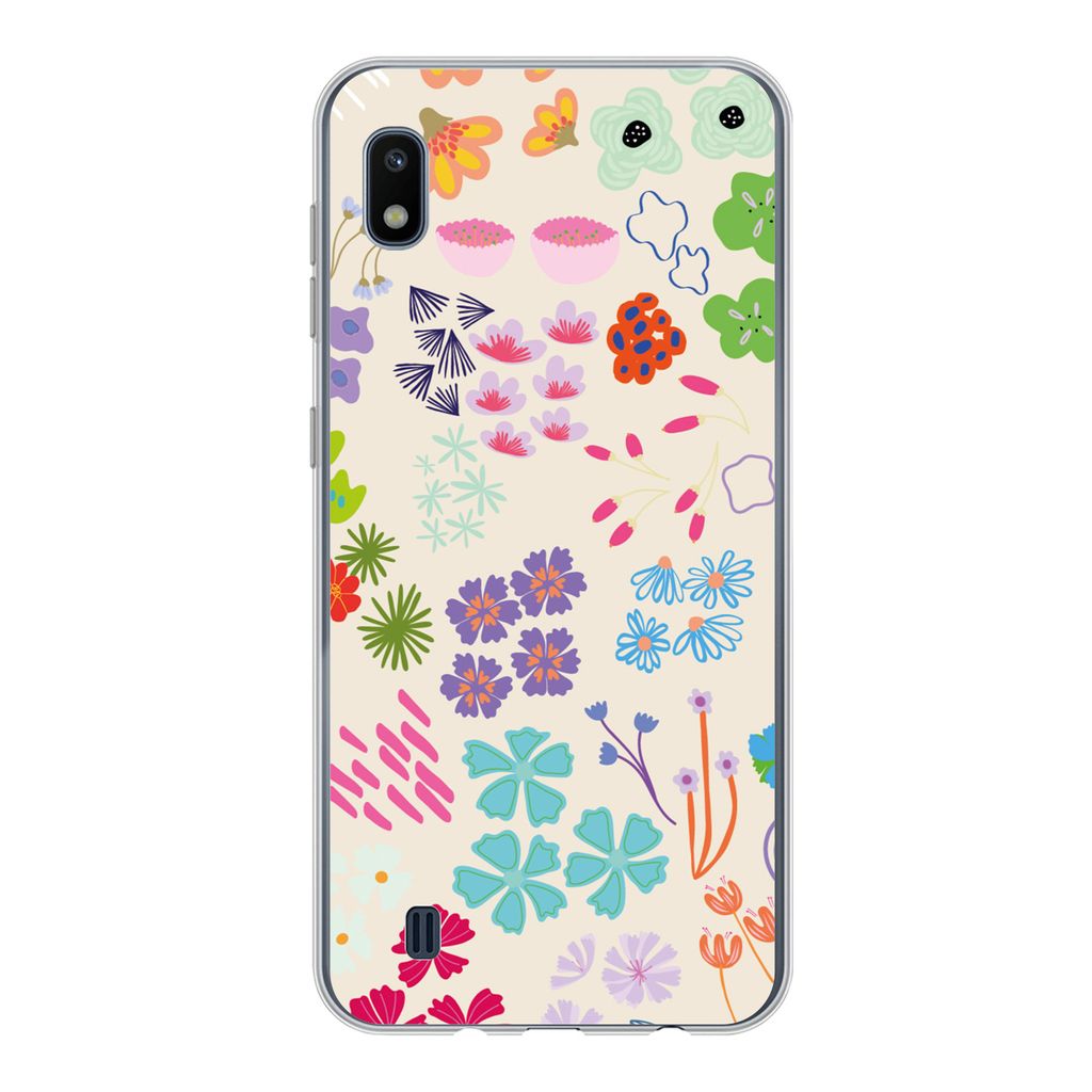 MuchoWow Handyhülle Schutzhülle Hülle für Samsung Galaxy A10 Blume - Muster - Anemone Silikon Softcase Handy Hülle - Schutzhülle