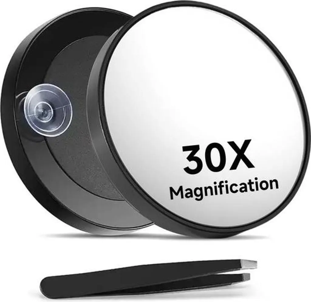 Specchio Ingranditore 30x Ventosa - Trucco e Sopracciglia senza Stress