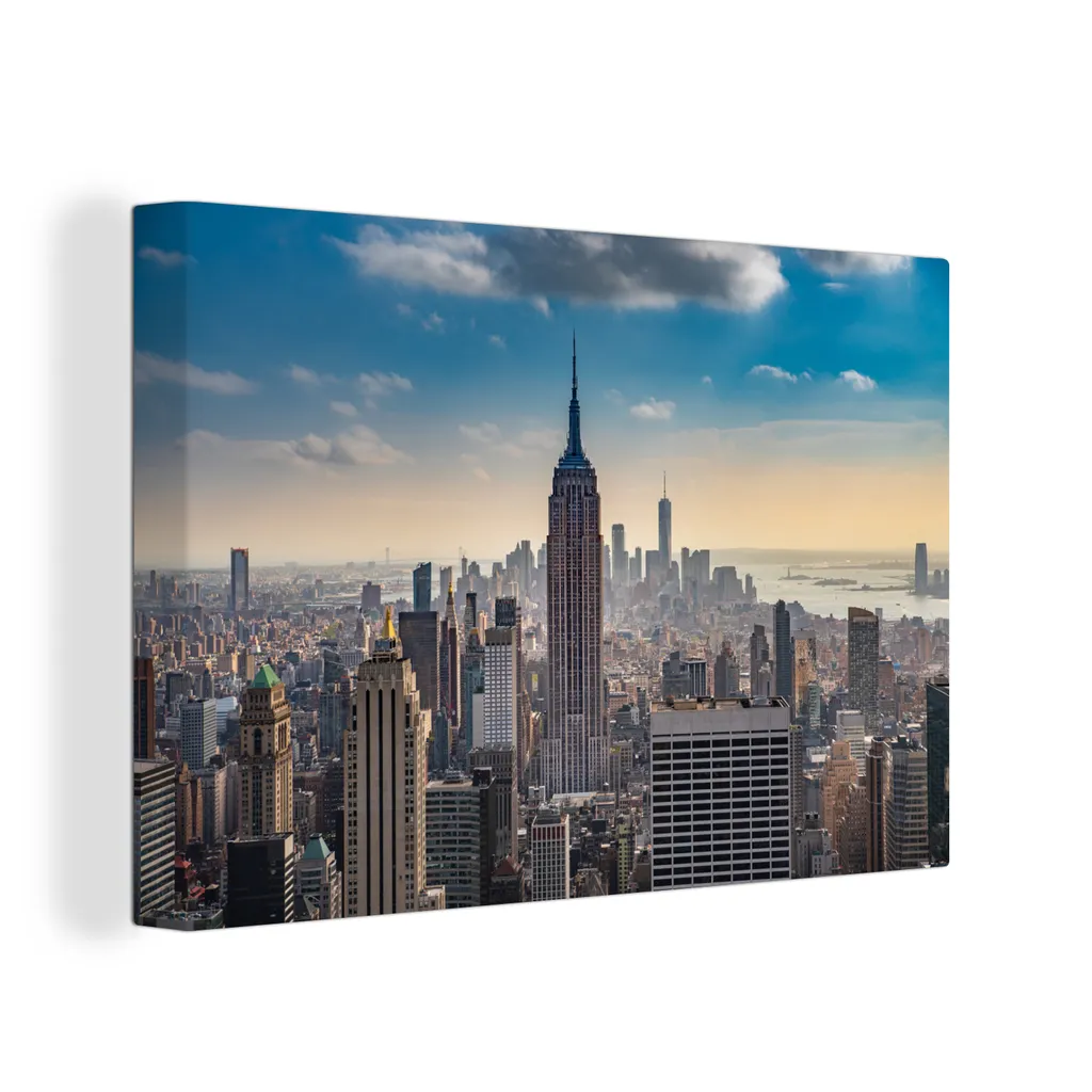 Petit Tableau New York 30x20 - Finition Toile et Bois Empire State NYC