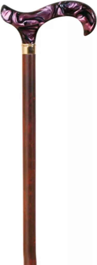 Garcia 1880 Gehstock aus Buchenholz – Acrylgriff in Rot – Produktbild 