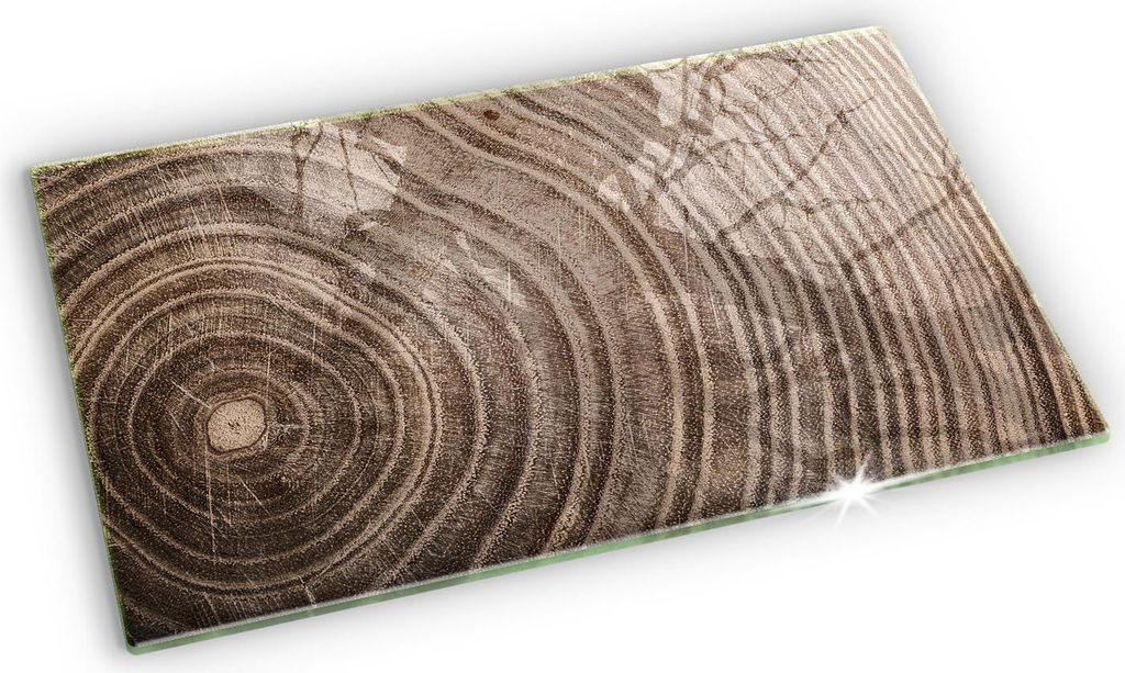 Unterlage für Kerzen Minimalistisch Glas Gummifüße - 52x30 cm - Holzmaserung