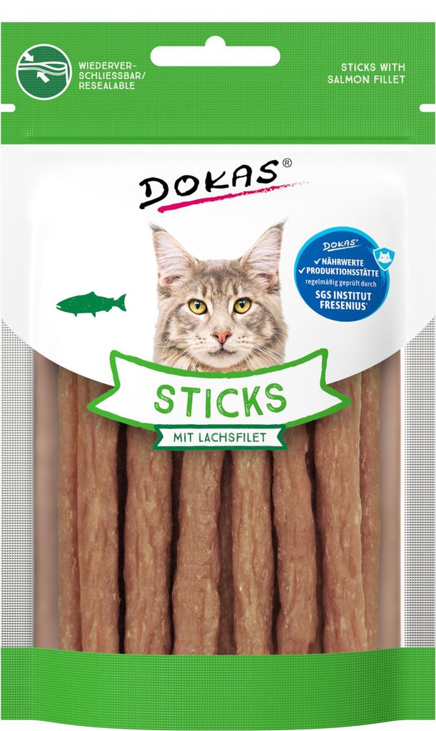 Dokas Cat Snack Sticks mit Lachsfilet, 30g Produktbild 