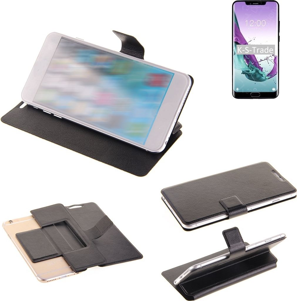 K-S-Trade Schutzhülle kompatibel mit Doogee Y7 Plus Schutzhülle Flip Cover Klapphülle Wallet Case Slim Handyhülle bookstyle schwarz