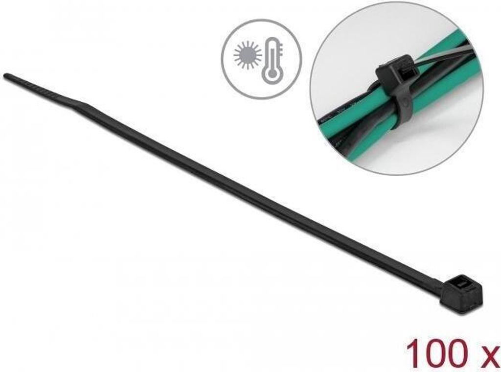 DELOCK Kabelbinder L 850 x B 9 mm 10 Stück schwarz