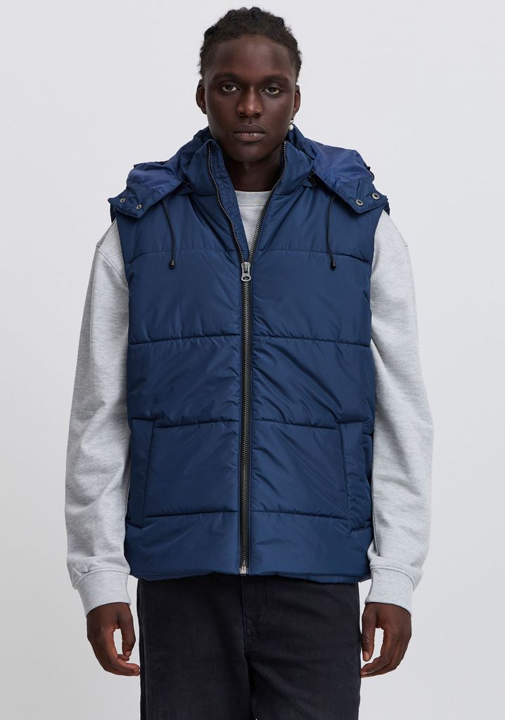 Blend BHVest Herren Weste Steppweste Outdoor-Weste mit Kapuze Kordelzug Stehkragen Regular fit