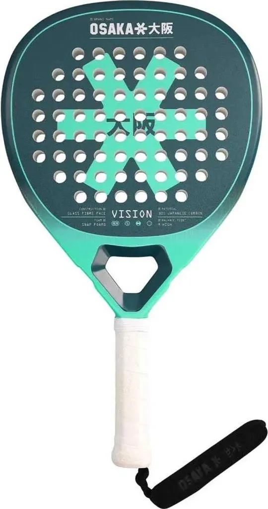 Raquette de padel Osaka Vision verte légère et maniable en fibre de verre