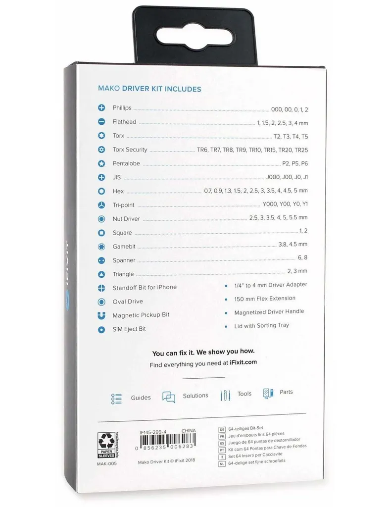 iFixit Mako 64 Bit Kit: Set Cacciaviti Precisione Professionale - 17