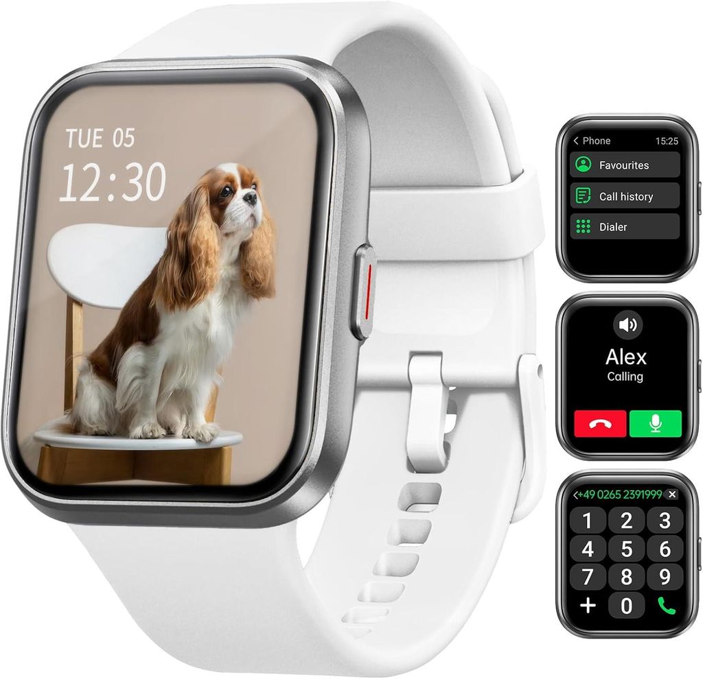 Smartwatch mit Alexa & Anruffunktion, 1,8" AMOLED Display, Gesundheits- & Fitness-Tracking, IP68