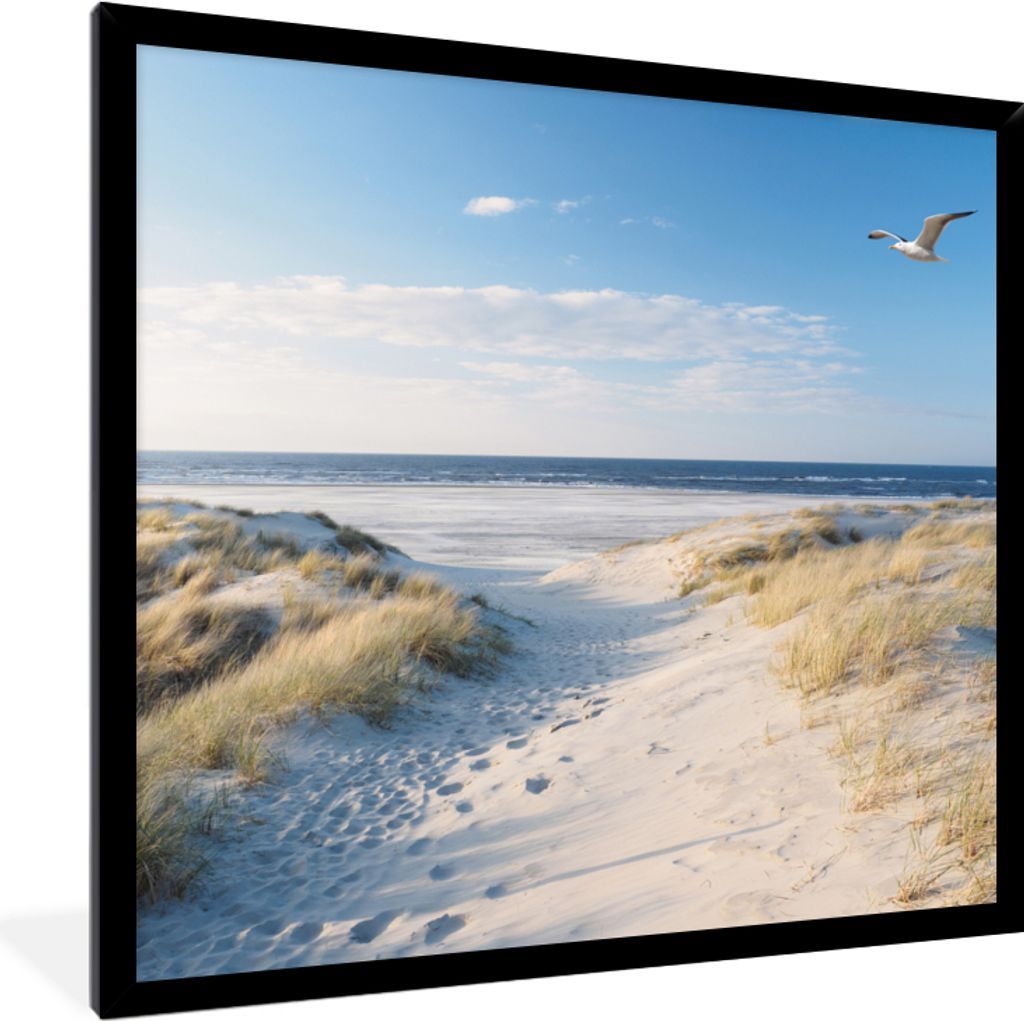 MuchoWow® Gerahmtes Poster Düne - Möwe - Strand - Meer - Produktbild 