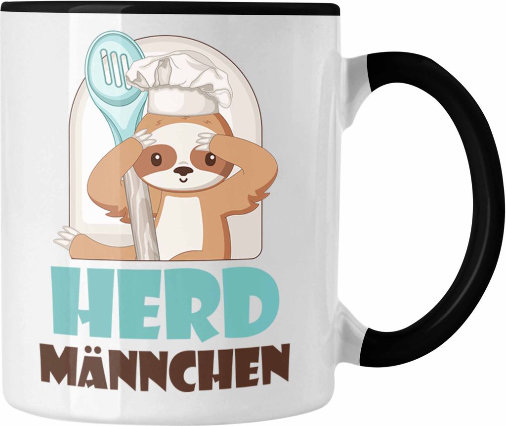Trendation - Koch Tasse Geschenk Herd-Männchen Geschenkiee für Köche (Schwarz)